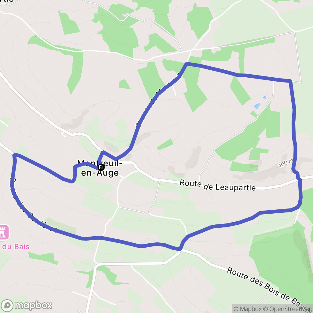Montreuil-en-Auge : carte du parcours de randonnée - France
