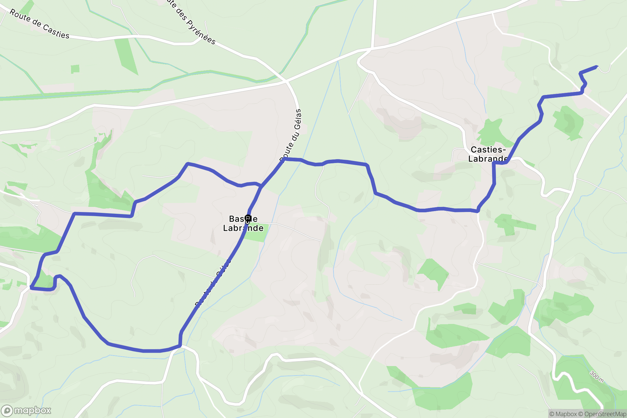 Casties-Labrande : carte du parcours de randonnée - France