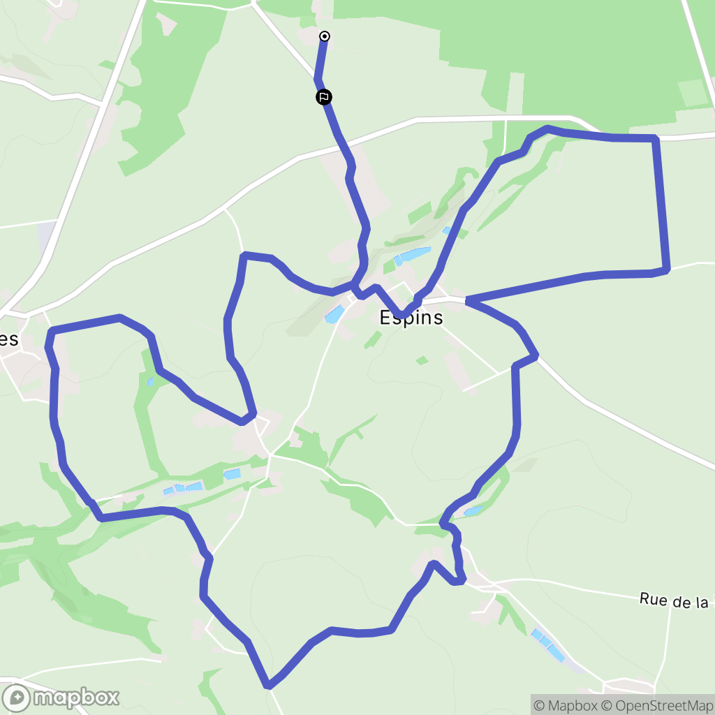 Espins : carte du parcours de randonnée - France