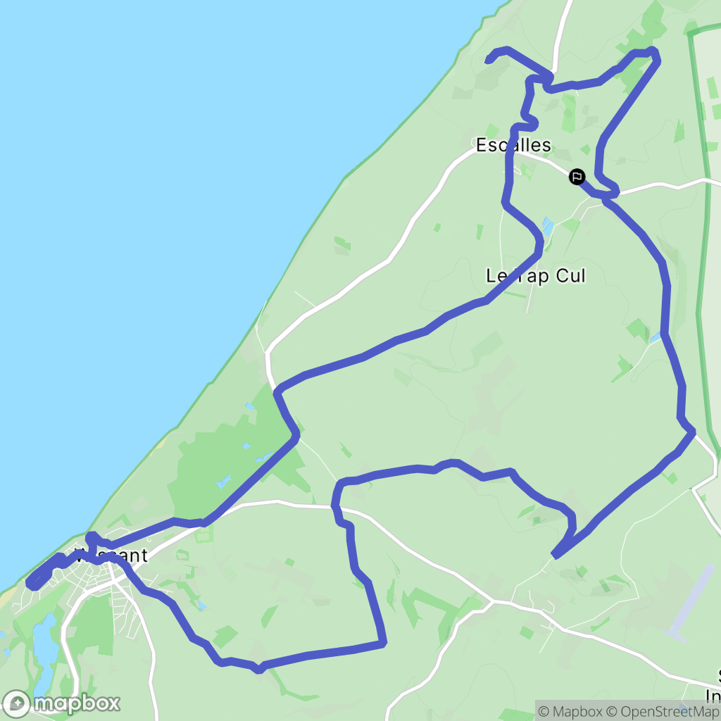 Escalles : carte du parcours de randonnée - France