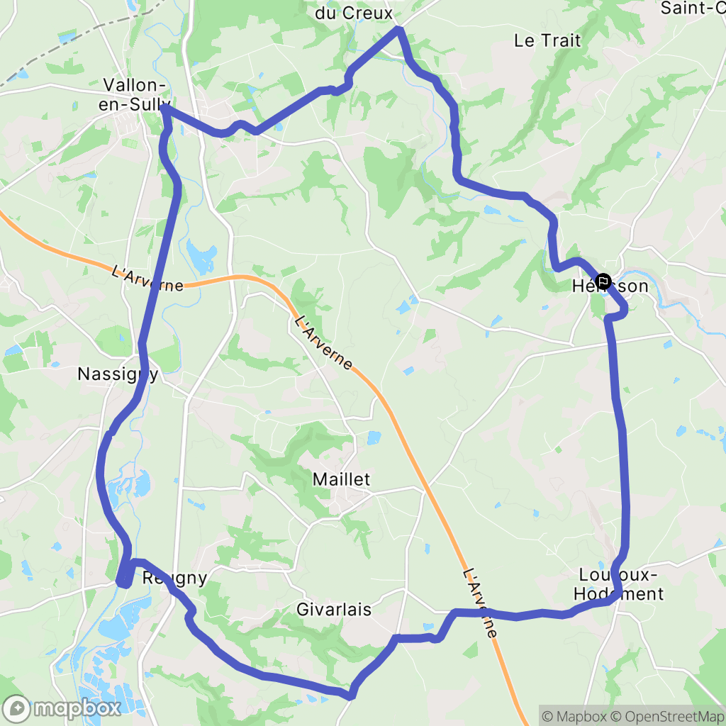 Hérisson : carte du parcours de randonnée - France