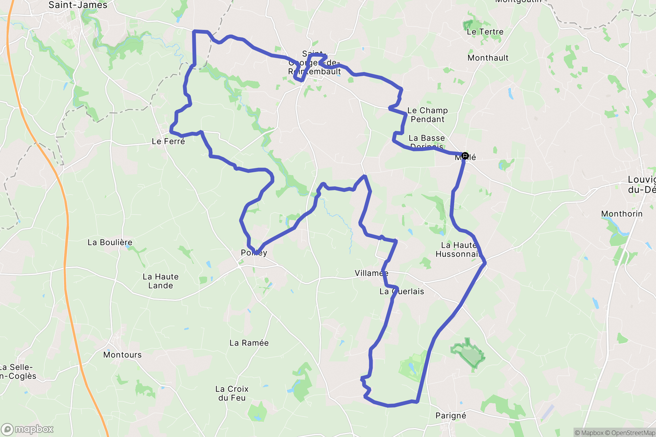 Melle : carte du parcours de randonnée - France