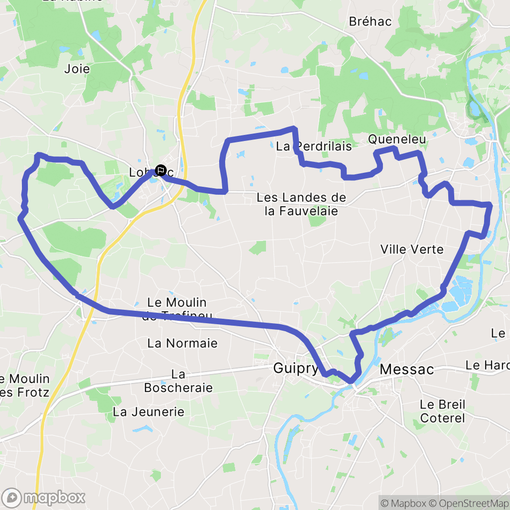 Lohéac : carte du parcours de randonnée - France