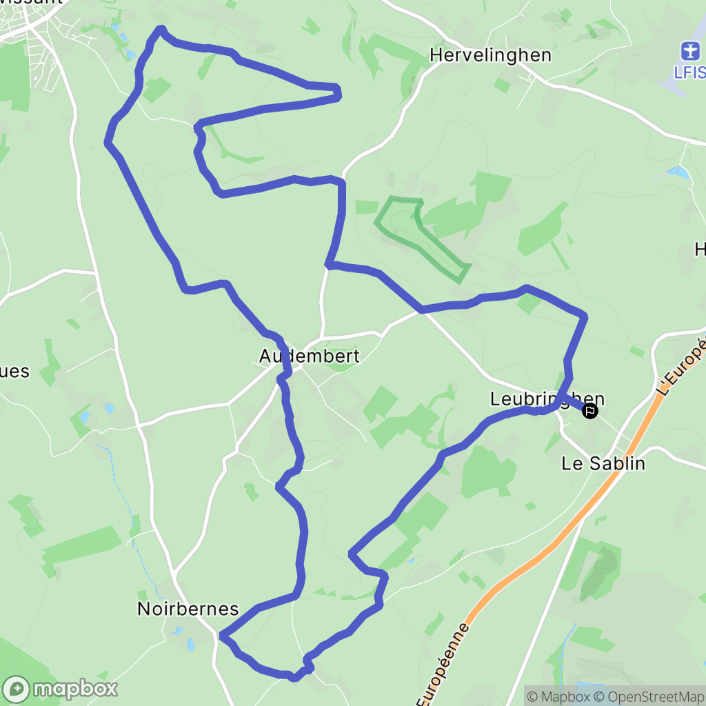 Leubringhen : carte du parcours de randonnée - France