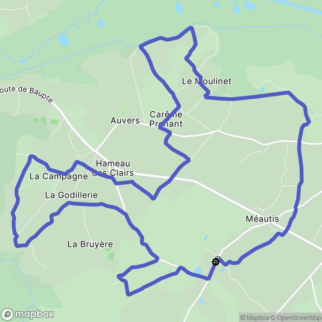 Méautis : carte du parcours de randonnée - France