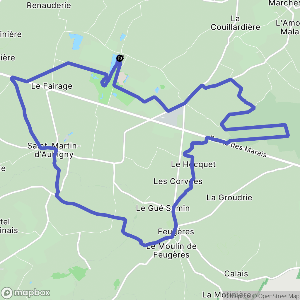 Saint Martin d'Aubigny : carte du parcours de randonnée - France