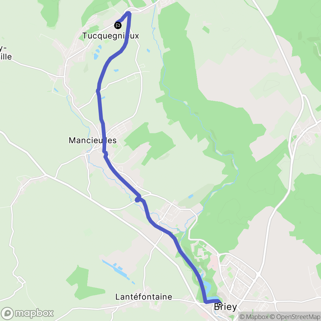 Val de Briey : carte du parcours de randonnée - France