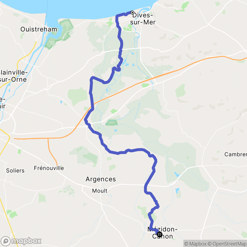 Cabourg : carte du parcours de randonnée - France