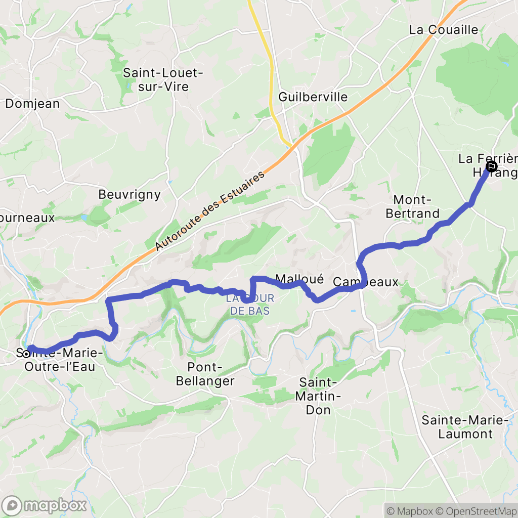 Pont Farcy : carte du parcours de randonnée - France