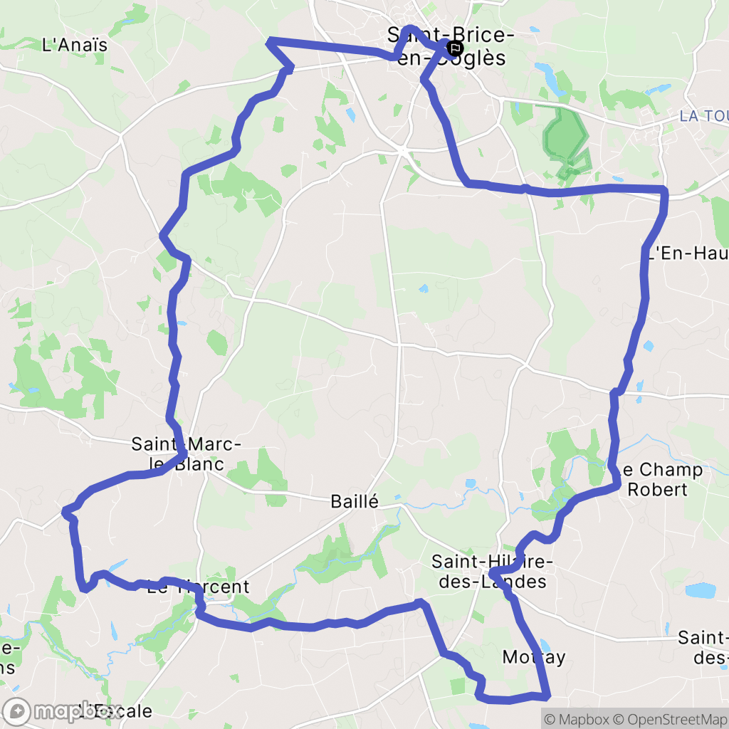 Maen Roch : carte du parcours de randonnée - France