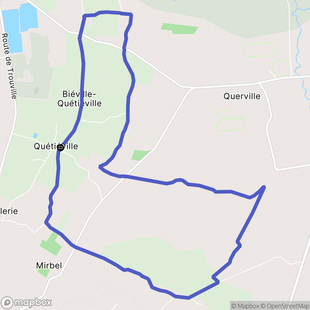 Belle Vie en Auge (Biéville-Quétiéville) : carte du parcours de randonnée - France