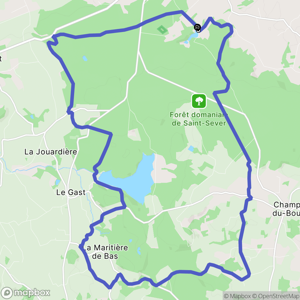 Saint-Sever-Calvados : carte du parcours de randonnée - France