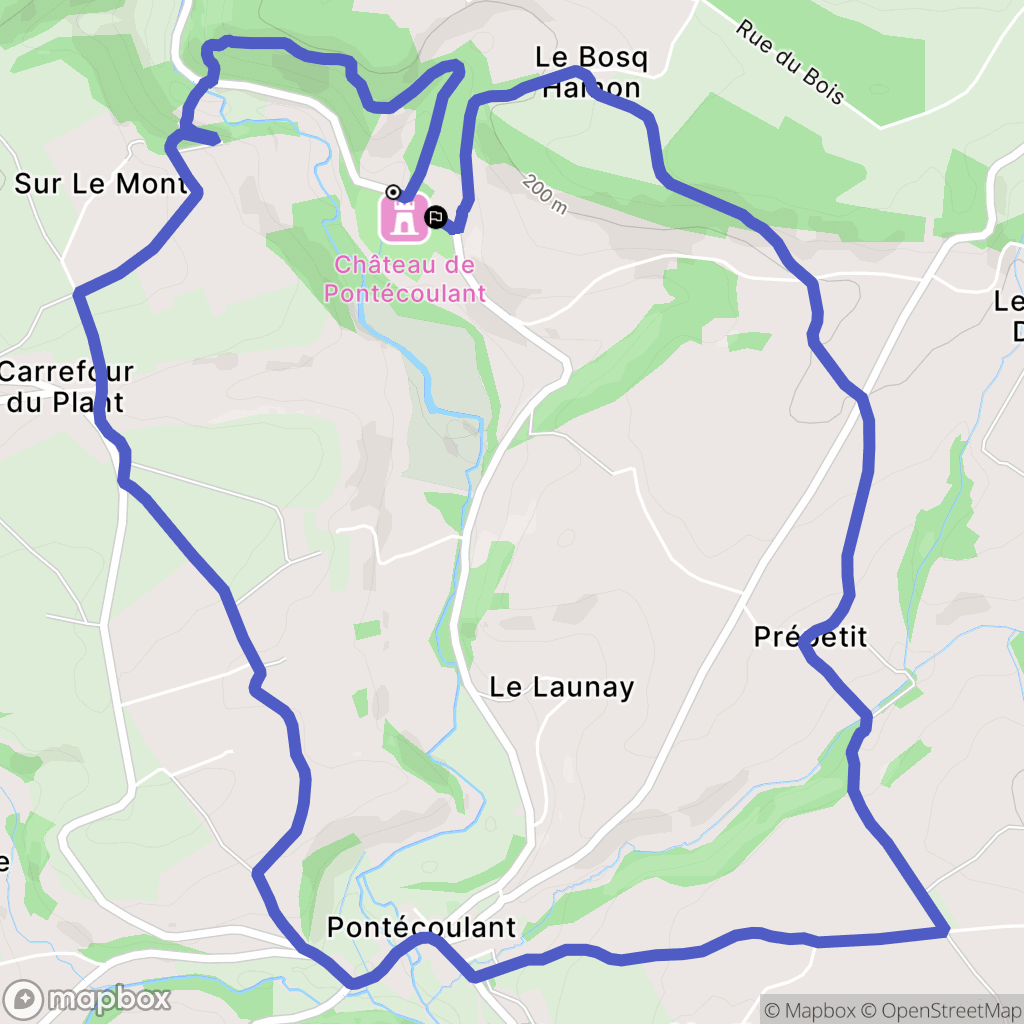 Pontécoulant : carte du parcours de randonnée - France