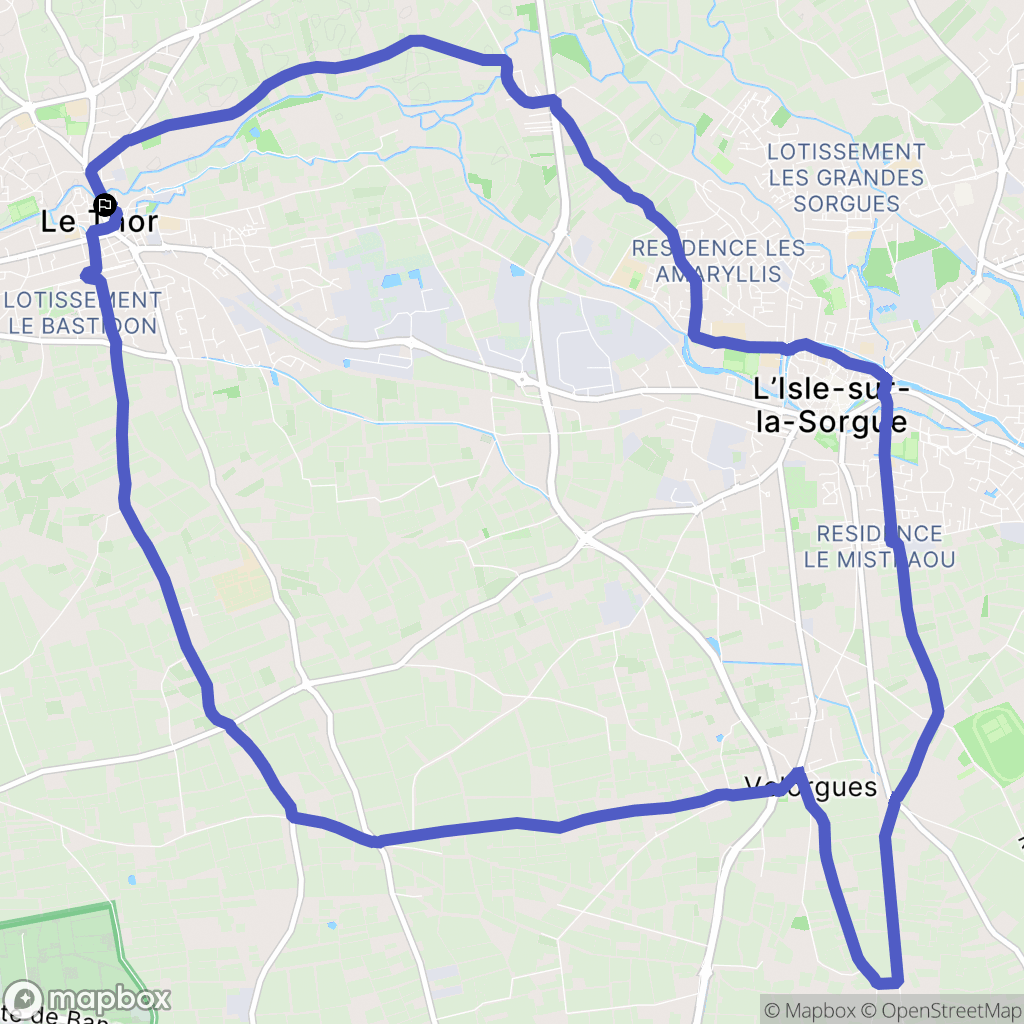 Le Thor : carte du parcours de randonnée - France