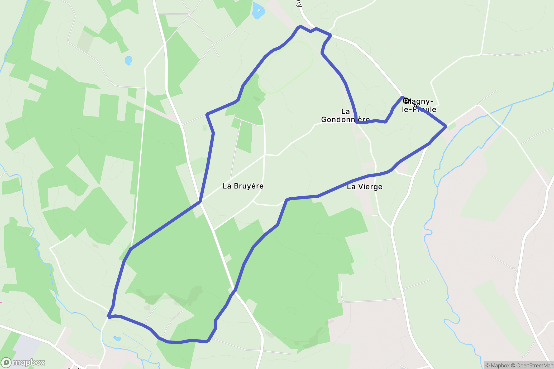 Mézidon Vallée d'Auge (Magny-le-Freule) : carte du parcours de randonnée - France