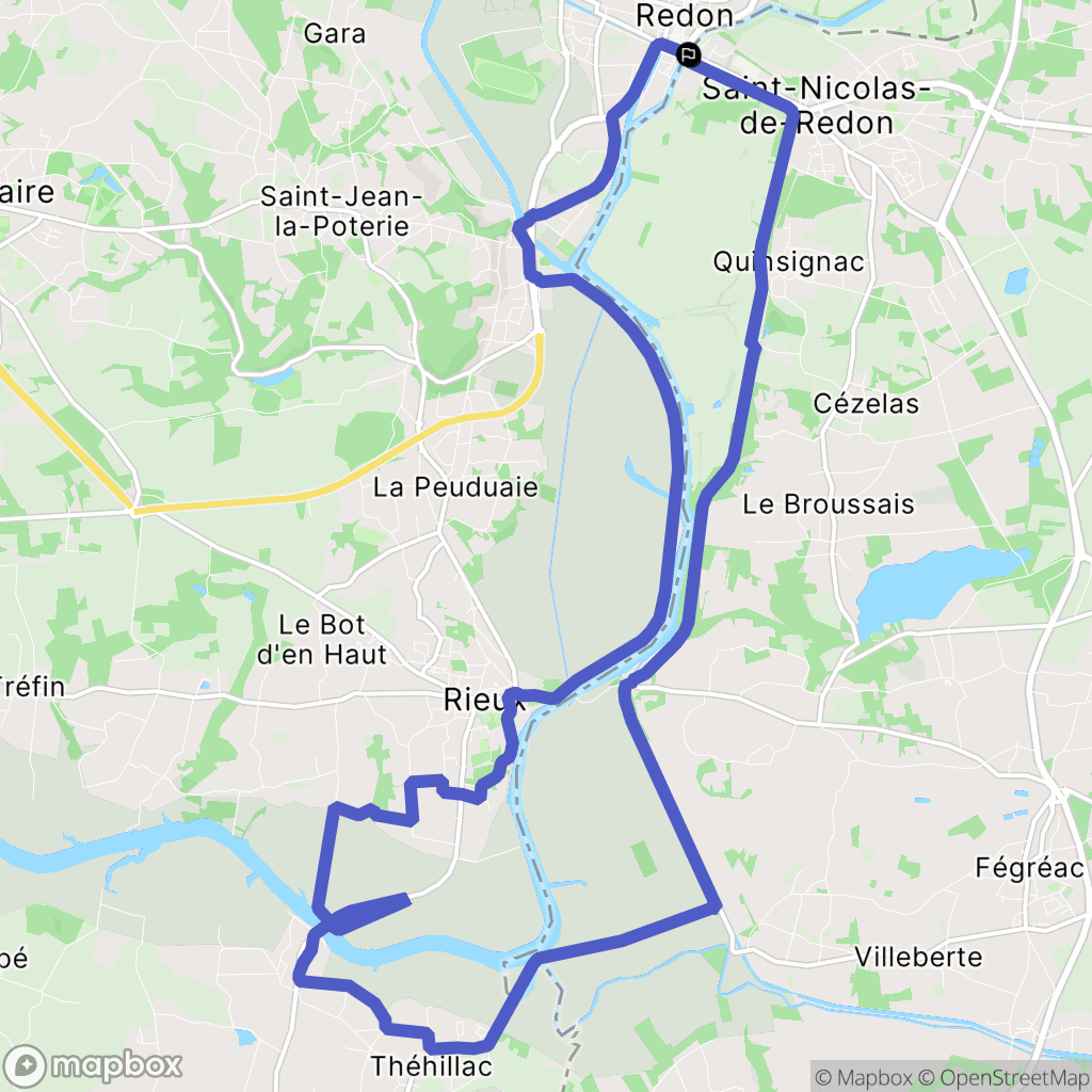 Saint-Nicolas-de-Redon : carte du parcours de randonnée - France