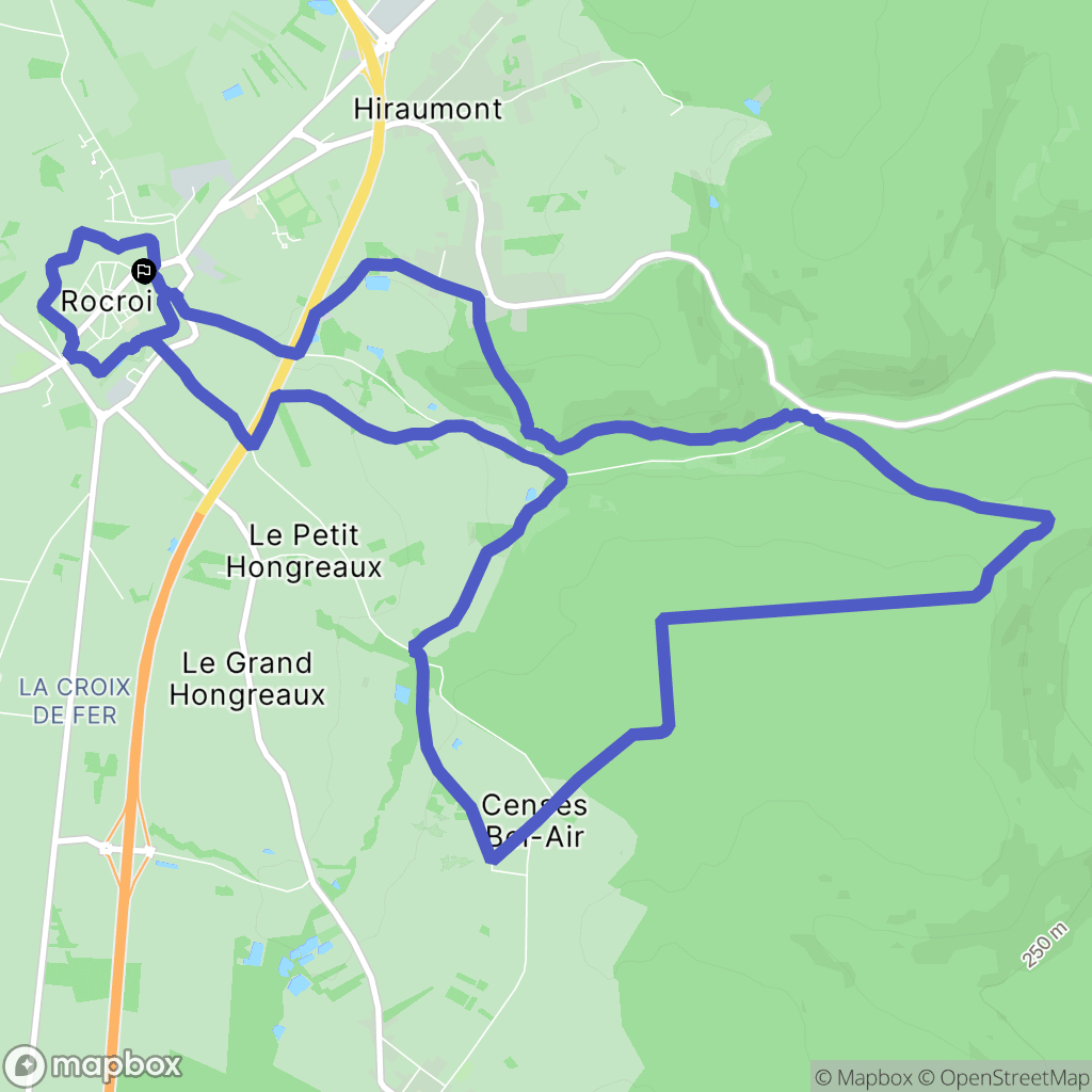 Rocroi : carte du parcours de randonnée - France
