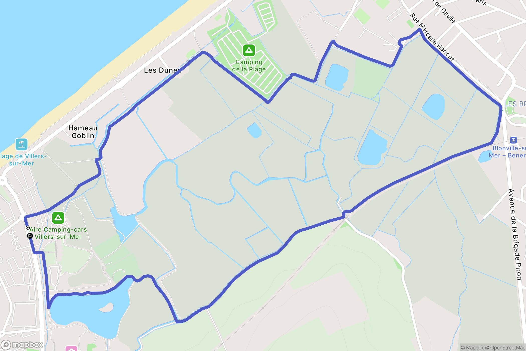 Blonville-sur-Mer : carte du parcours de randonnée - France