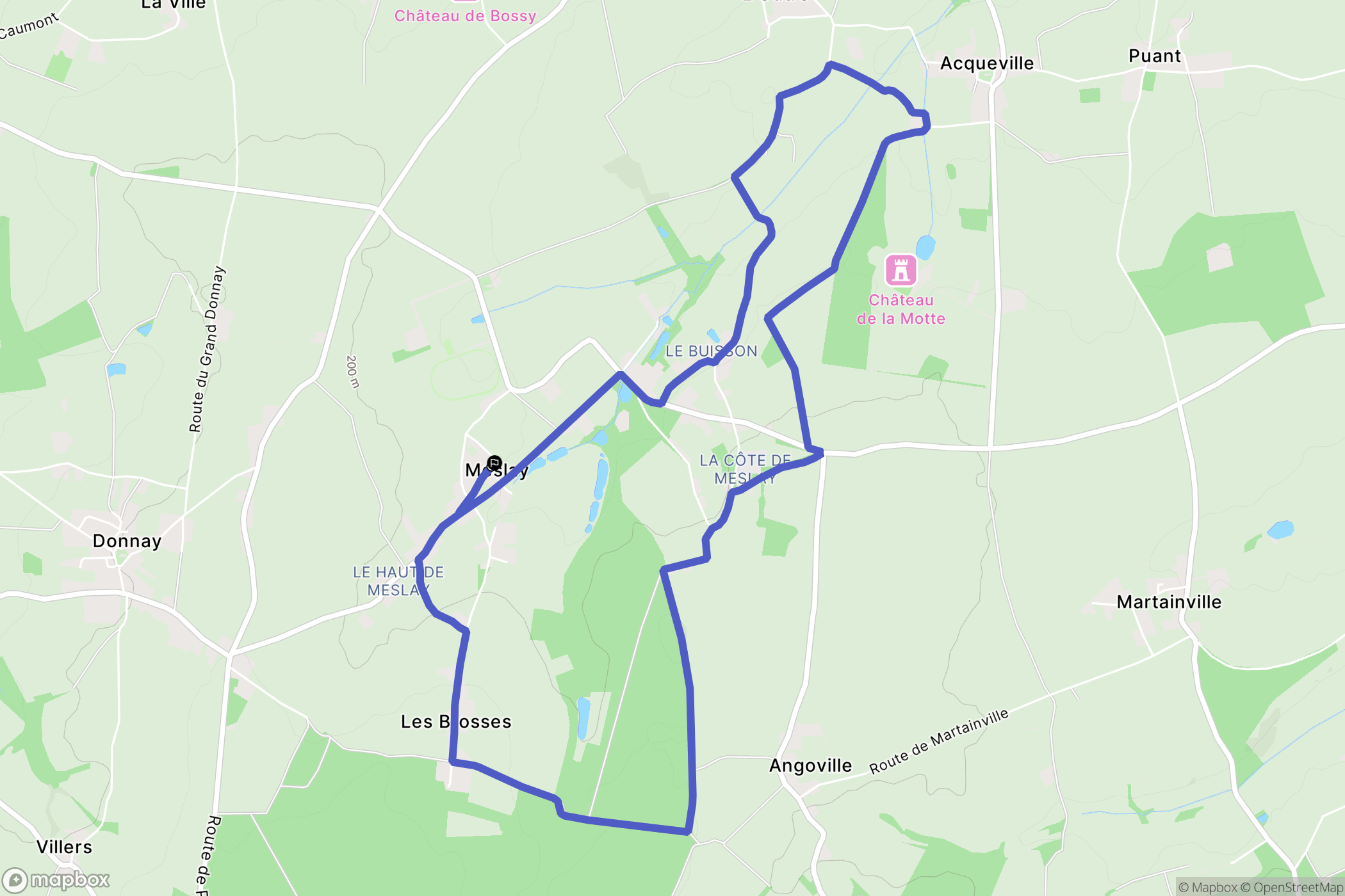 Meslay : carte du parcours de randonnée - France