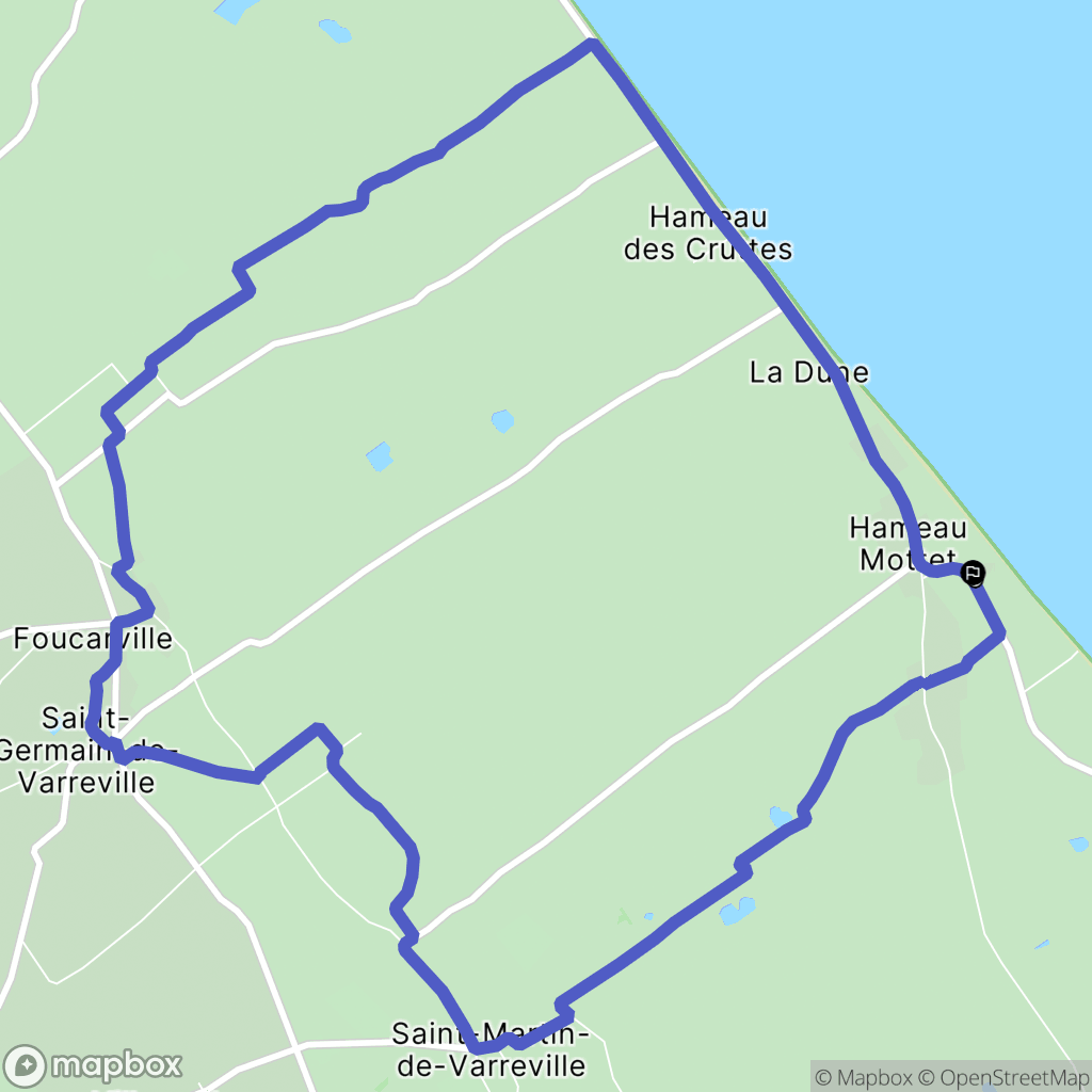 Saint-Martin-de-Varreville : carte du parcours de randonnée - France