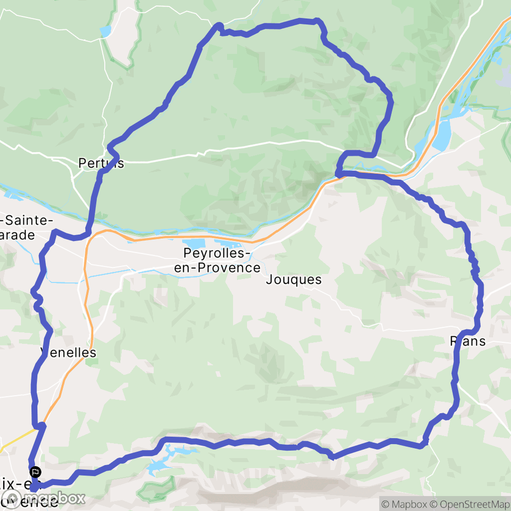 Aix-en-Provence : carte du parcours de randonnée - France