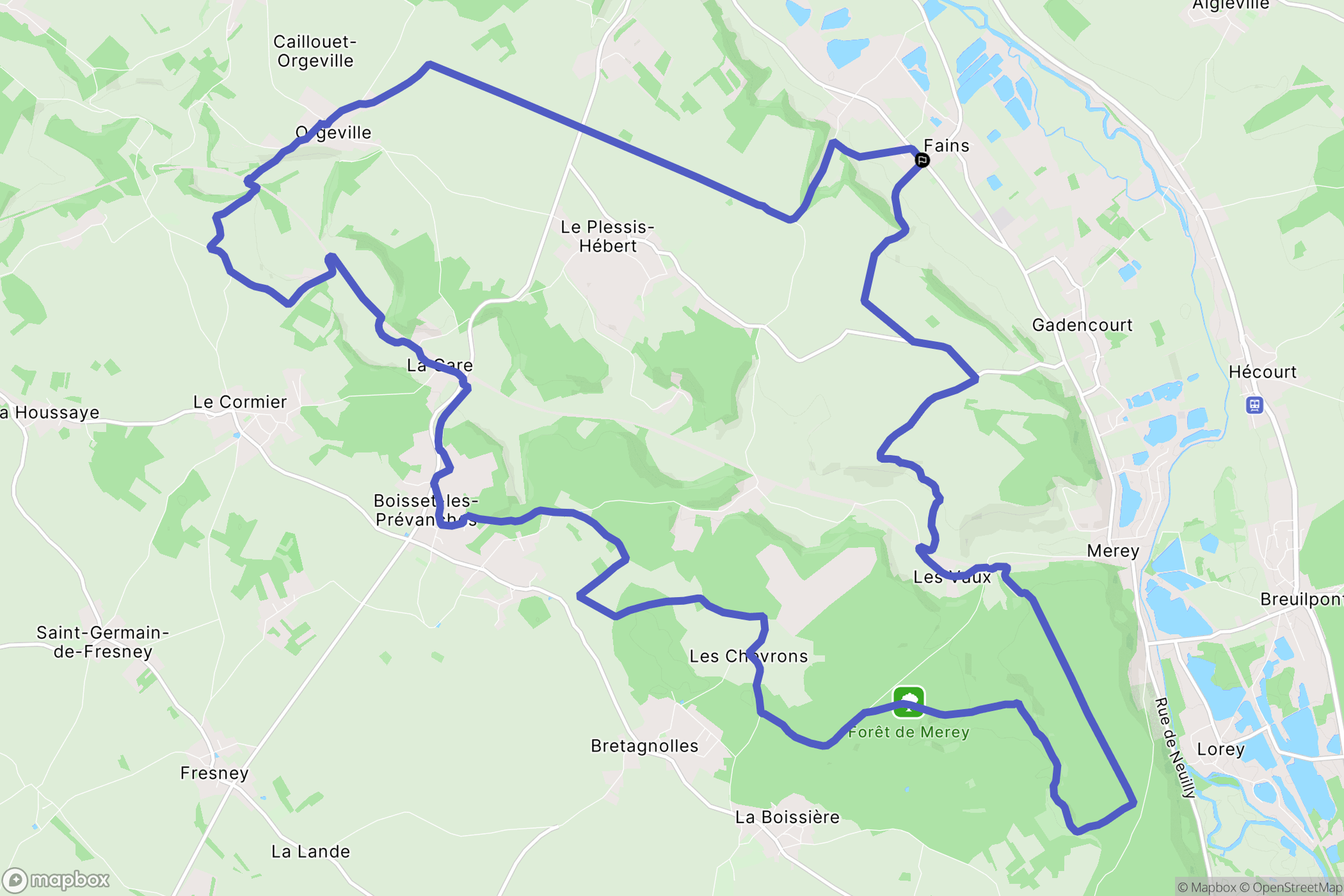 Fains : carte du parcours de randonnée - France