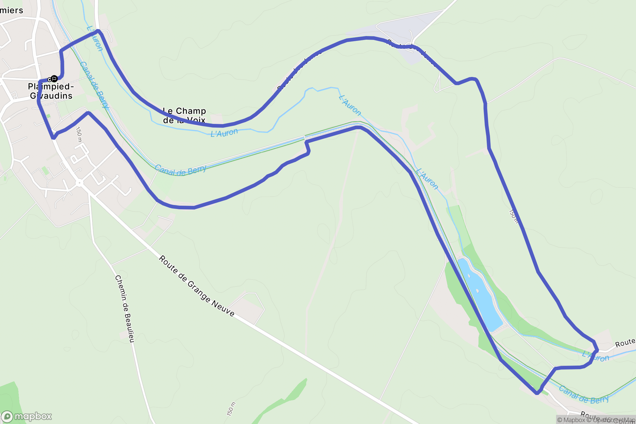 Plaimpied : carte du parcours de randonnée - France