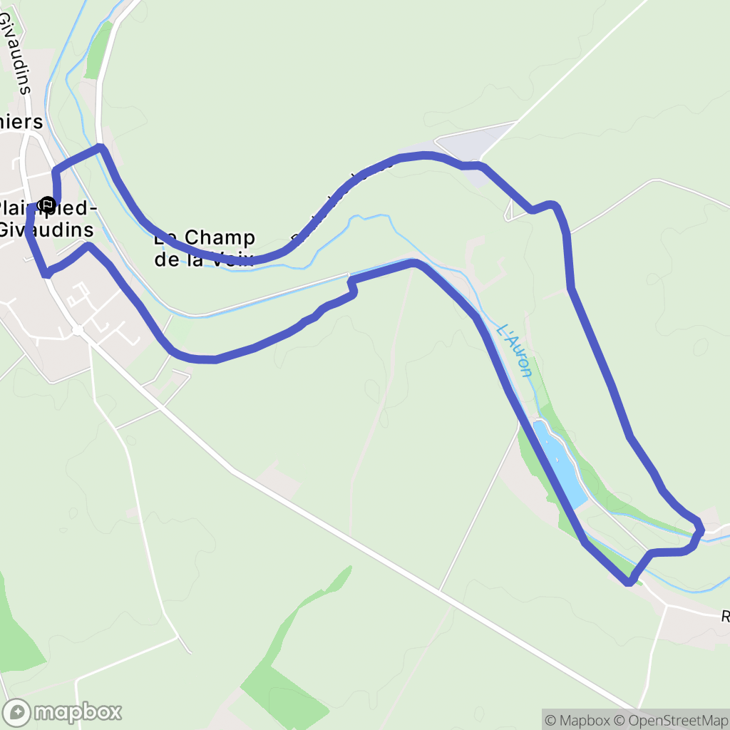 Plaimpied : carte du parcours de randonnée - France