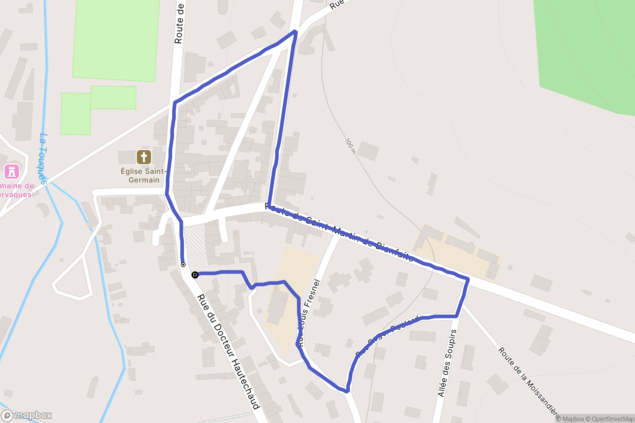 Fervaques : carte du parcours de randonnée - France