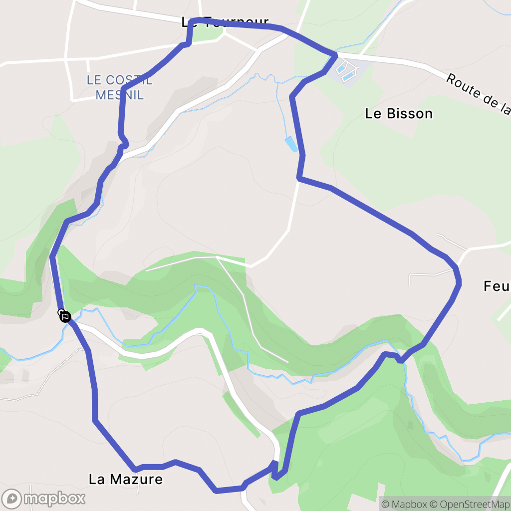 Le Tourneur : carte du parcours de randonnée - France