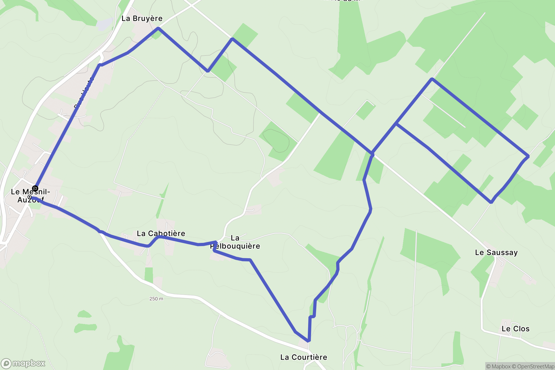 Dialan sur Chaîne : carte du parcours de randonnée - France