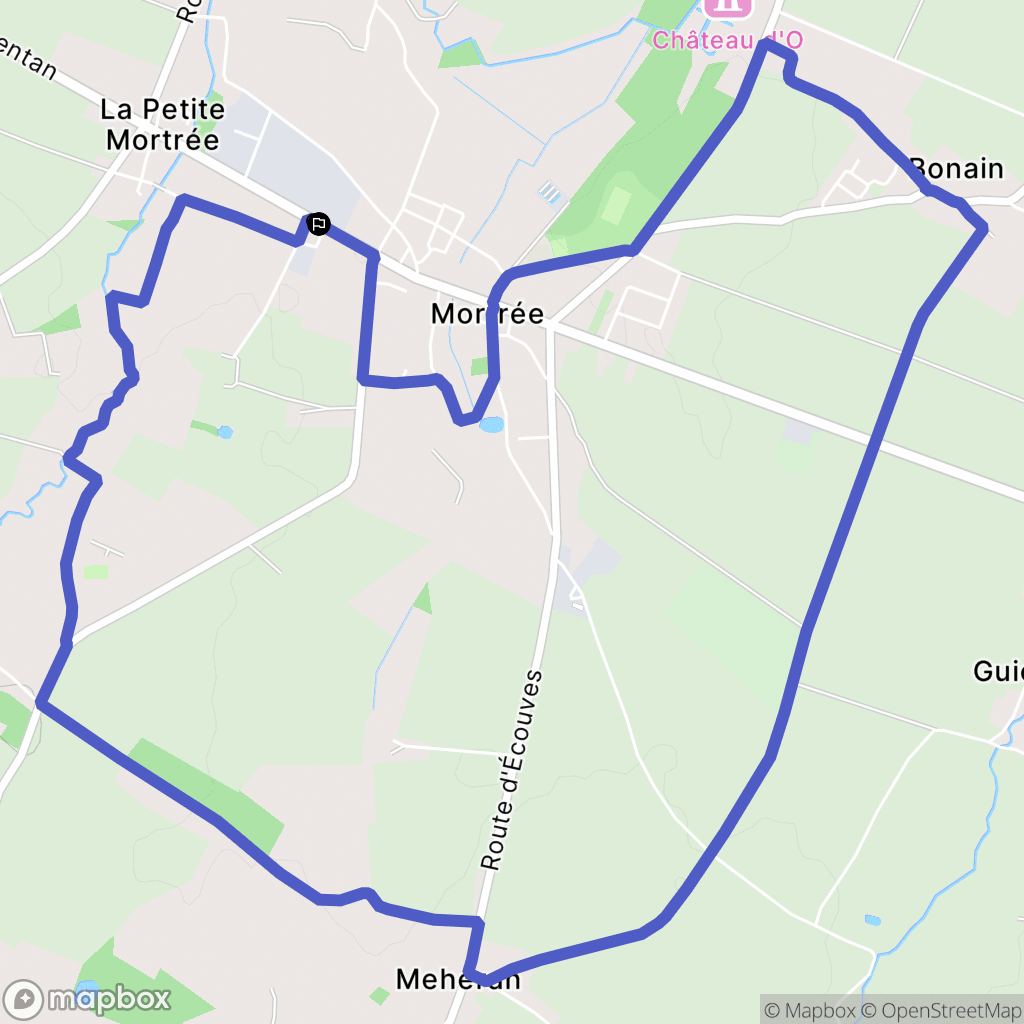 Mortée : carte du parcours de randonnée - France