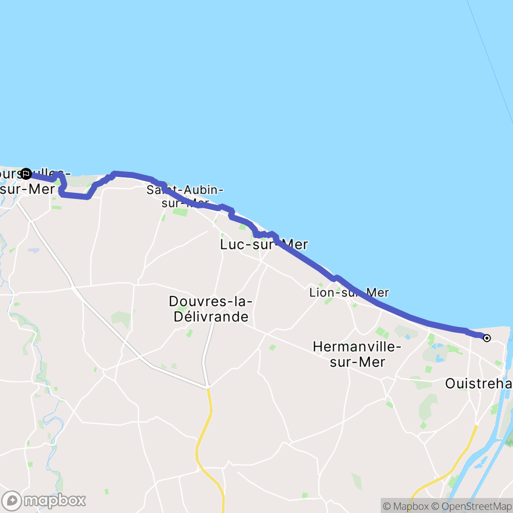 Ouistreham : carte du parcours de randonnée - France