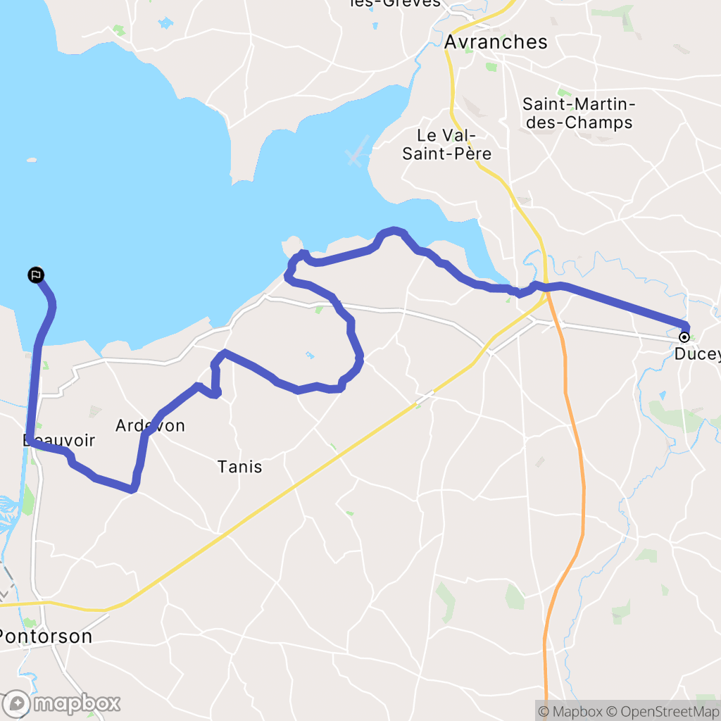 Ducey : carte du parcours de randonnée - France
