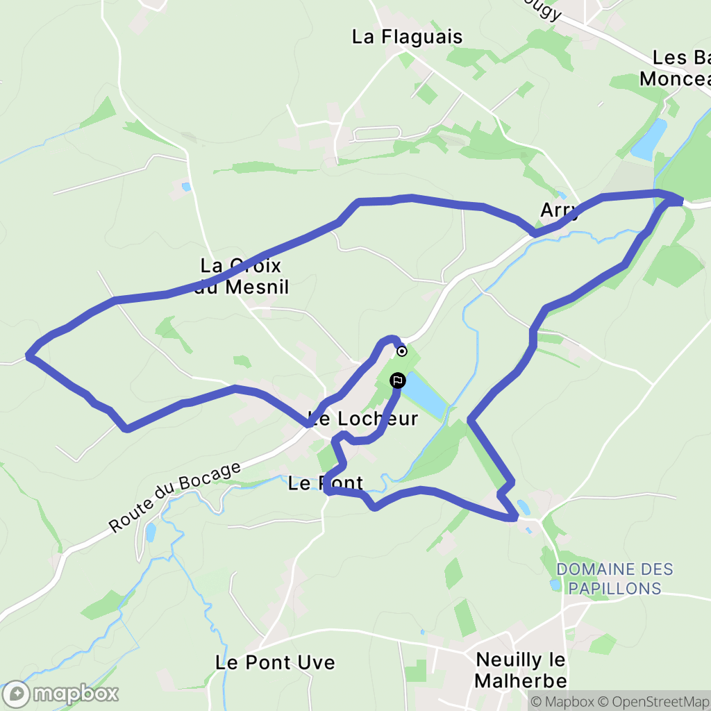 Val d'Arry (Le Locheur) : carte du parcours de randonnée - France