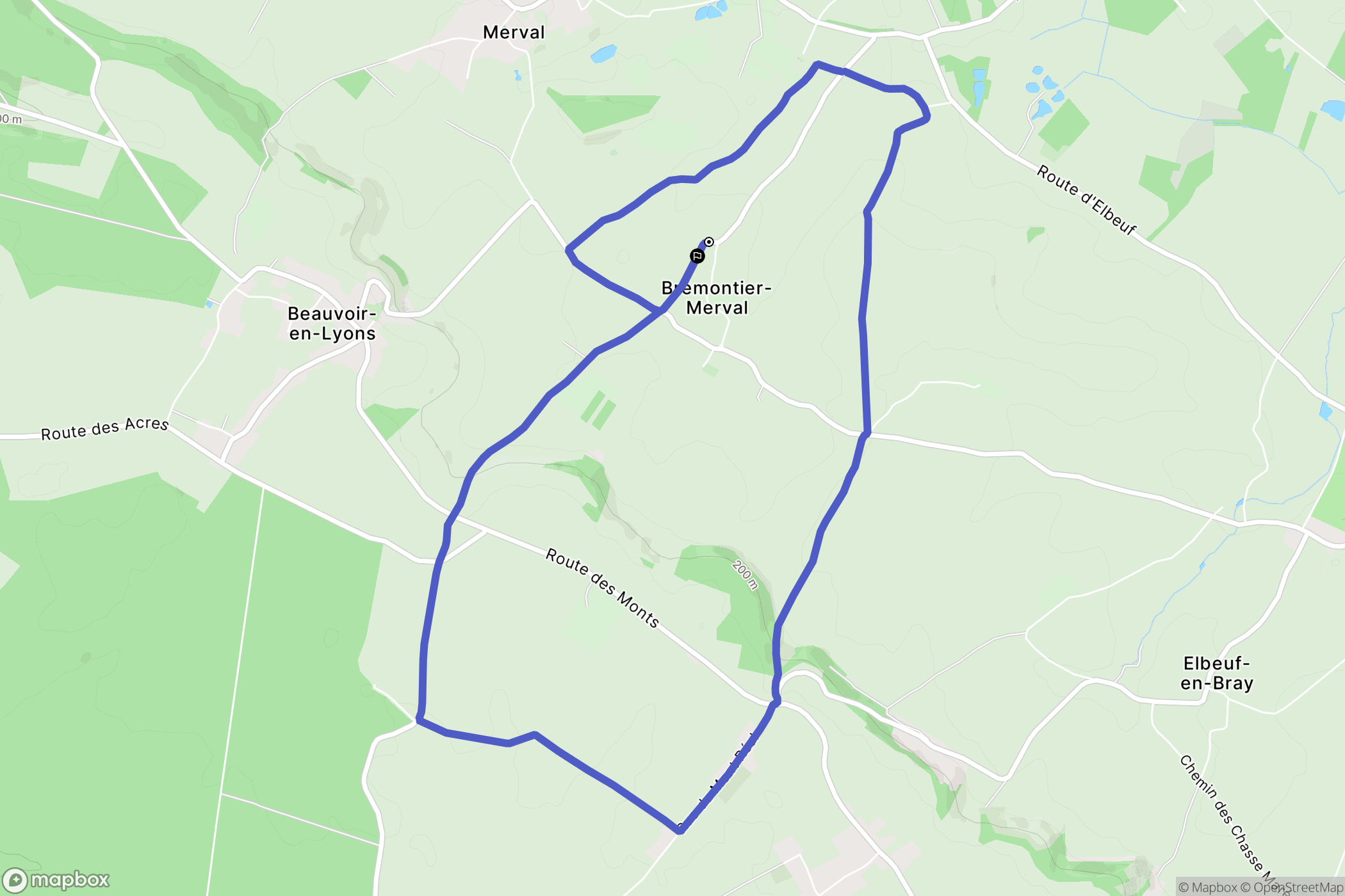 Brémontier-Merval : carte du parcours de randonnée - France