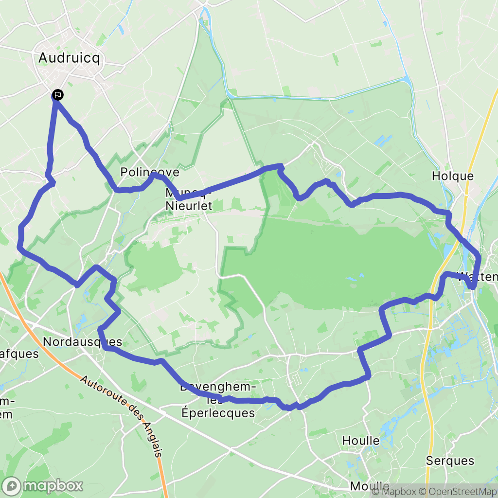 Audruicq : carte du parcours de randonnée - France