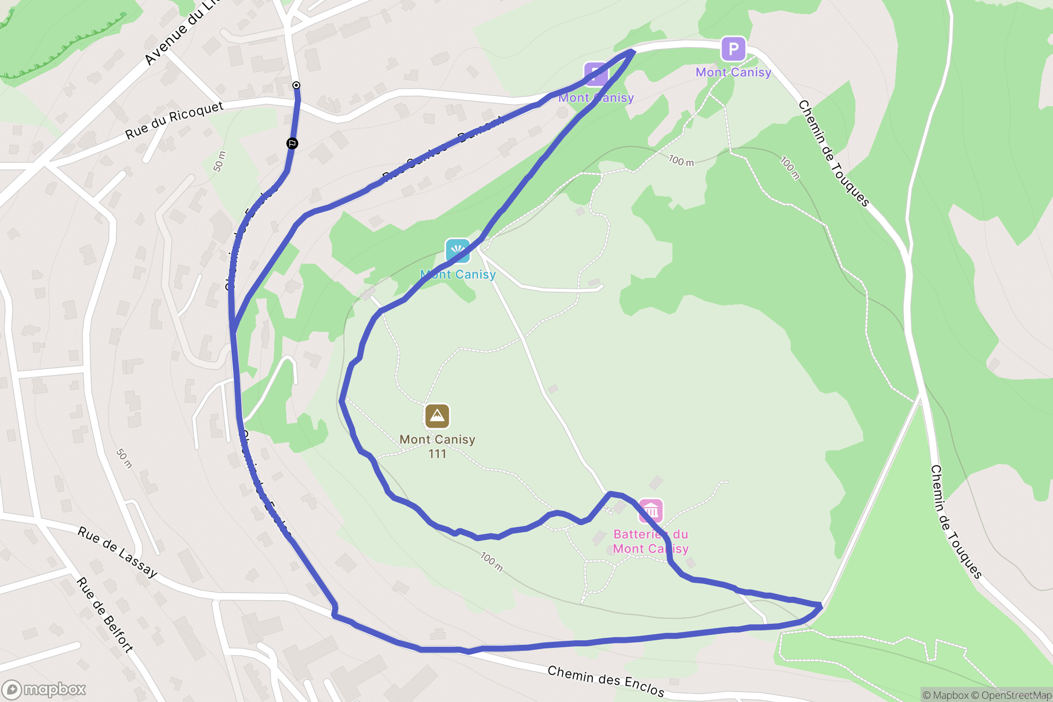 Blonville-sur-Mer : carte du parcours de randonnée - France