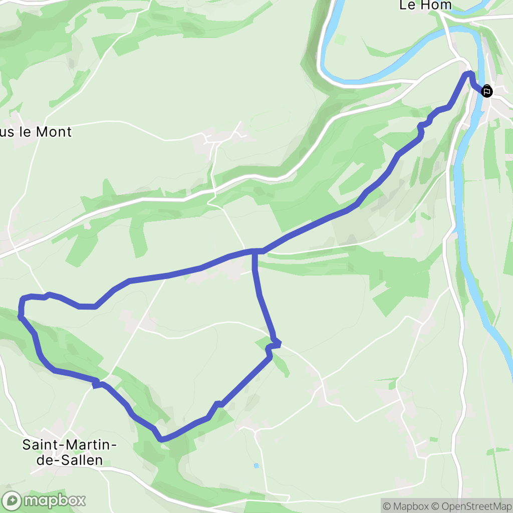 Le Hom (Thury-Harcourt) : carte du parcours de randonnée - France
