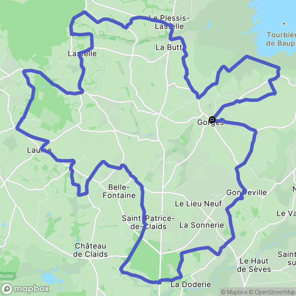 Gorges : carte du parcours de randonnée - France