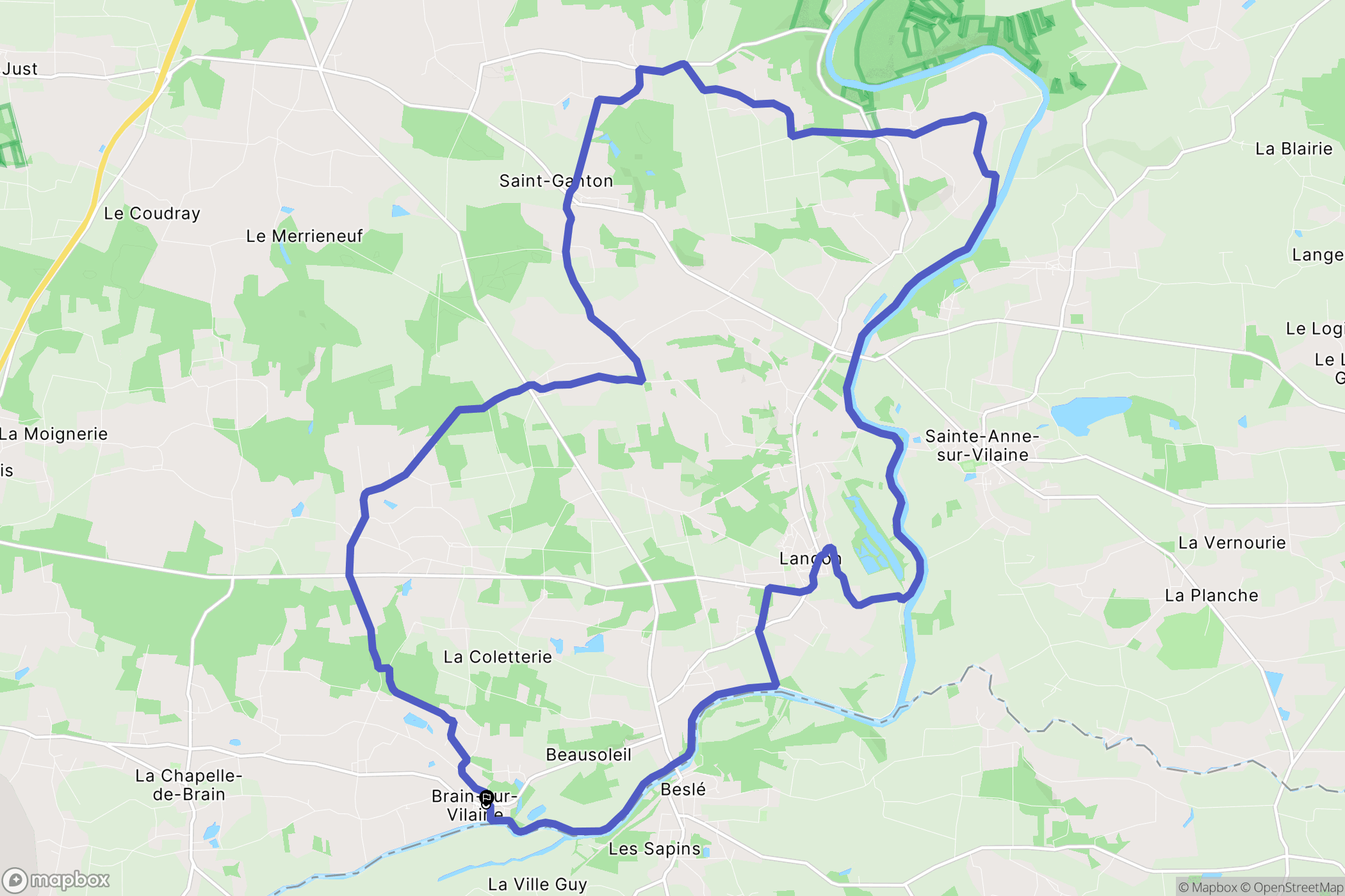 Brain (Chapelle-de-Brain) : carte du parcours de randonnée - France