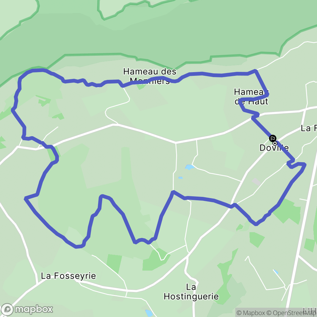 Doville : carte du parcours de randonnée - France