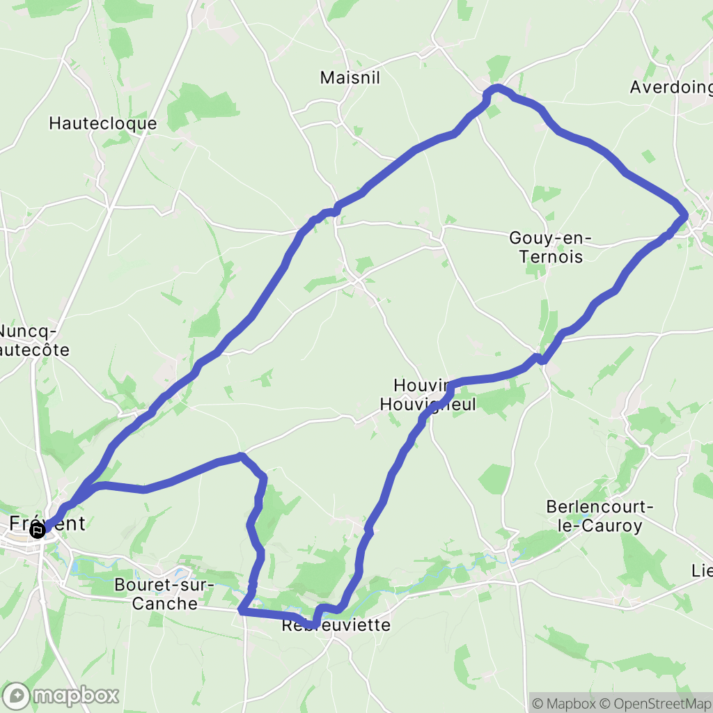 Frévent : carte du parcours de randonnée - France