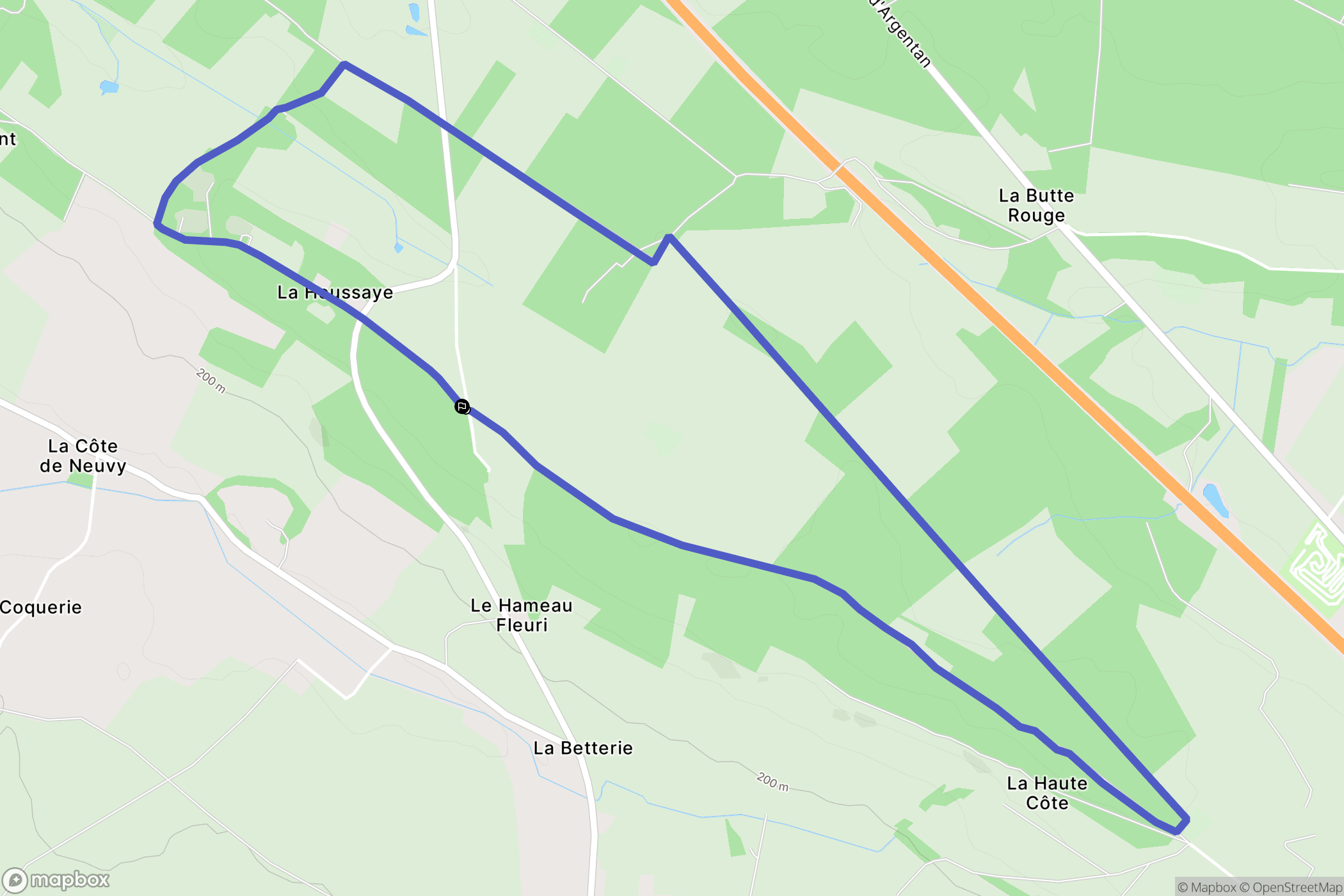 La Hoguette : carte du parcours de randonnée - France