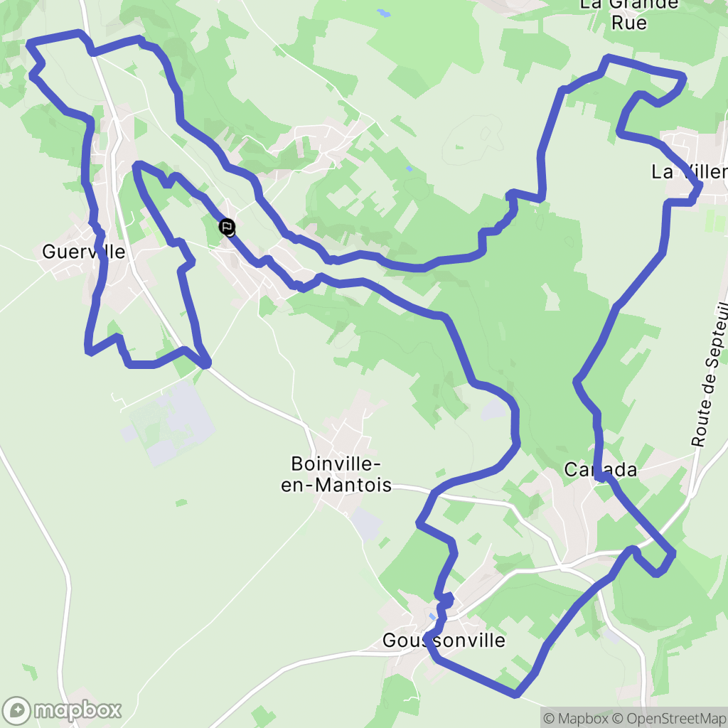 Guerville : carte du parcours de randonnée - France