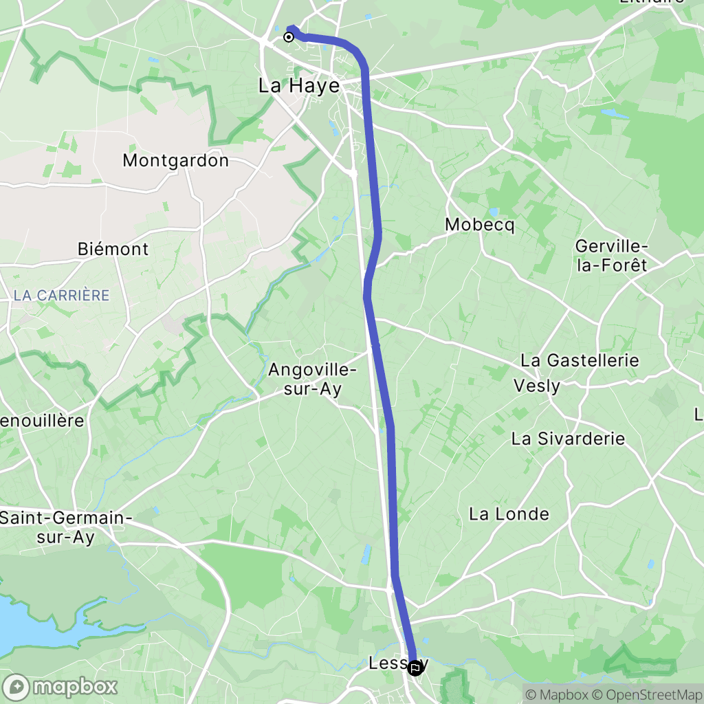 Saint Symphorien le Valois : carte du parcours de randonnée - France