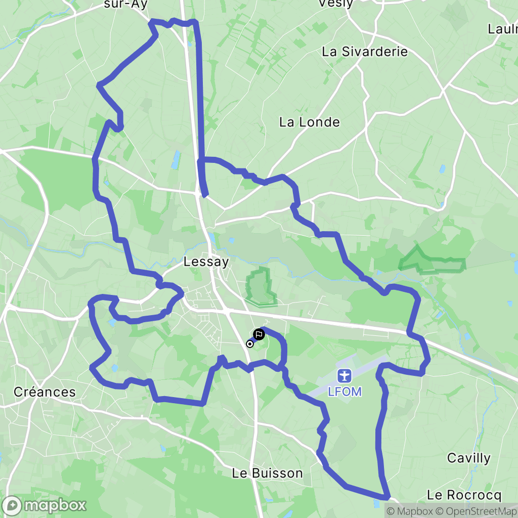 Lessay : carte du parcours de randonnée - France