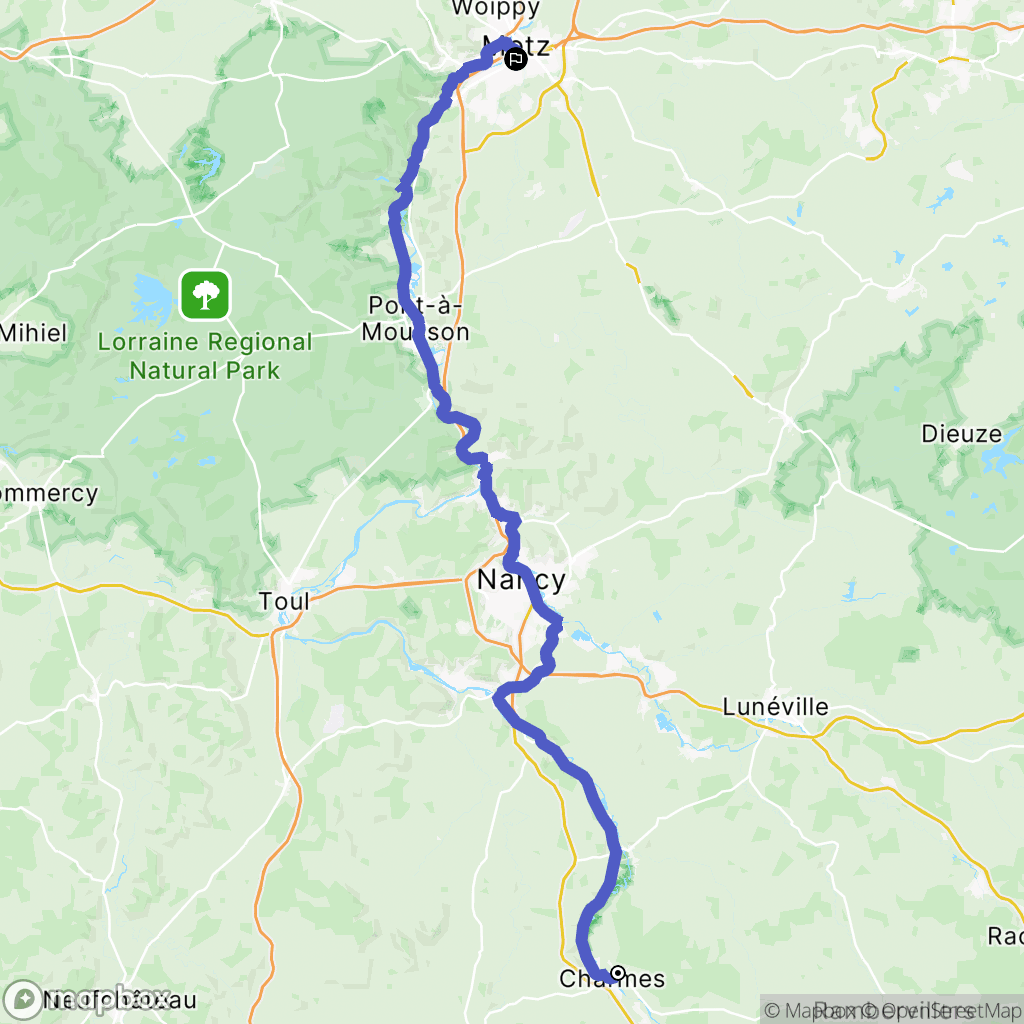 Charmes : carte du parcours de randonnée - France