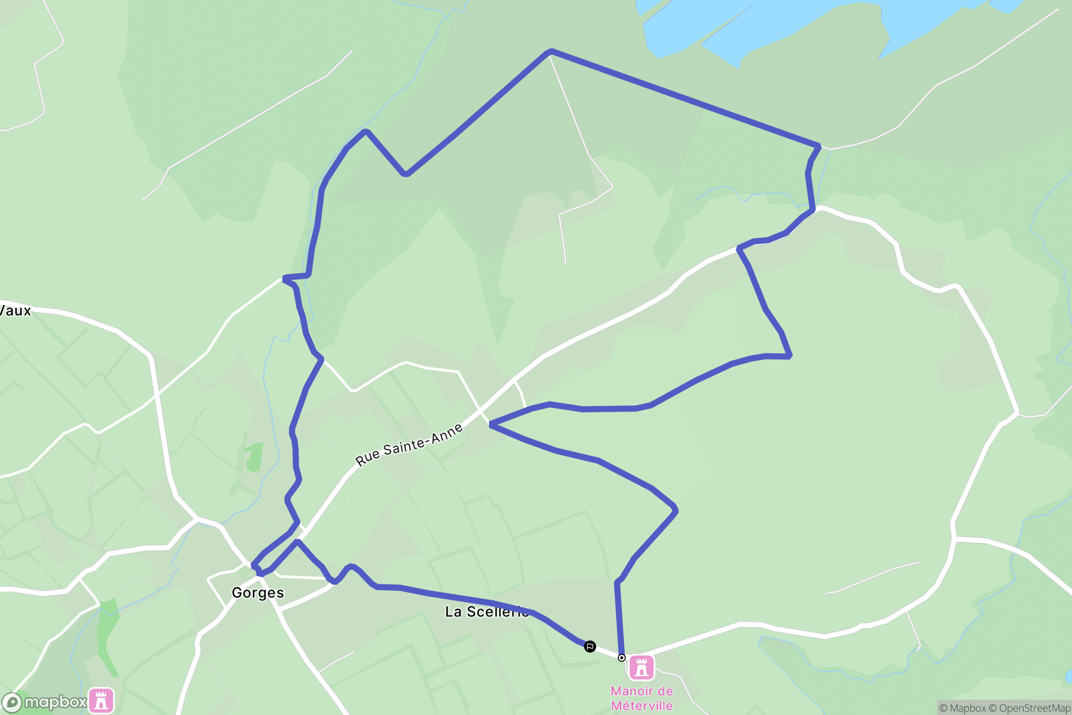 Gorges : carte du parcours de randonnée - France