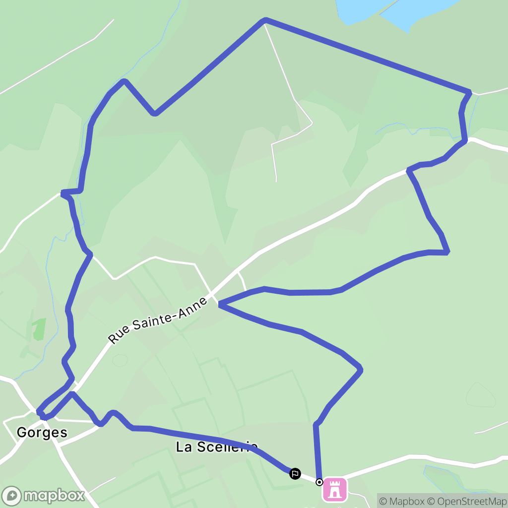 Gorges : carte du parcours de randonnée - France